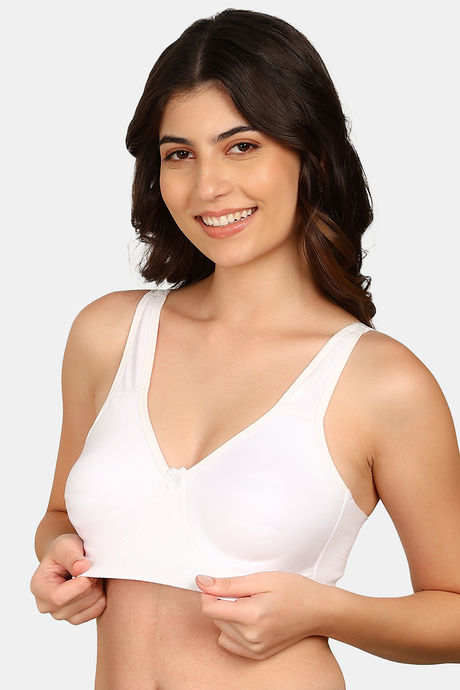 Komli Double Layered Non-Wired Full Coverage T-Shirt Bra - White — image 2