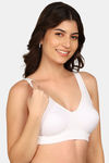 Komli Double Layered Non-Wired Full Coverage T-Shirt Bra - White — thumbnail 3