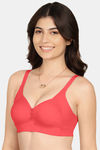 Komli Padded Non-Wired Full Coverage Minimiser Bra - Coral — thumbnail 2