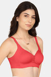 Komli Padded Non-Wired Full Coverage Minimiser Bra - Coral — thumbnail 3