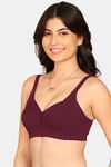 Komli Padded Non-Wired Full Coverage Minimiser Bra - Magenta — thumbnail 2