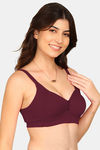 Komli Padded Non-Wired Full Coverage Minimiser Bra - Magenta — thumbnail 3