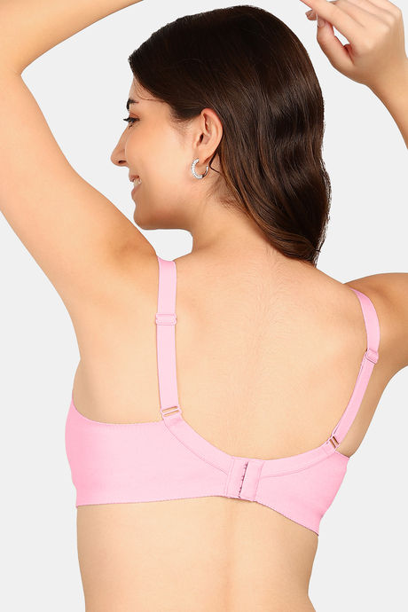 Komli Padded Non-Wired Full Coverage Minimiser Bra - Pink — image 4