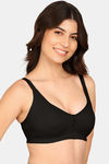 Komli Double Layered Non-Wired Full Coverage Minimiser Bra - Black — thumbnail 3