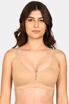 Komli Double Layered Non-Wired Full Coverage Minimiser Bra - Fawn — thumbnail 1