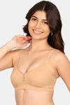 Komli Double Layered Non-Wired Full Coverage Minimiser Bra - Fawn — thumbnail 2