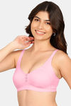 Komli Double Layered Non-Wired Full Coverage Minimiser Bra - Pink — thumbnail 2