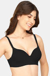 Komli Non-Wired 3/4Th Coverage Push-Up Bra - Black — thumbnail 3