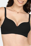Komli Non-Wired 3/4Th Coverage Push-Up Bra - Black — thumbnail 5