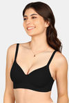Komli Padded Non-Wired Full Coverage T-Shirt Bra - Black — thumbnail 2