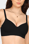 Komli Padded Non-Wired Full Coverage T-Shirt Bra - Black — thumbnail 5
