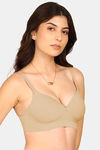 Komli Padded Non-Wired Full Coverage T-Shirt Bra - Fawn — thumbnail 3