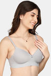 Komli Padded Non-Wired Full Coverage T-Shirt Bra - Grey — thumbnail 3