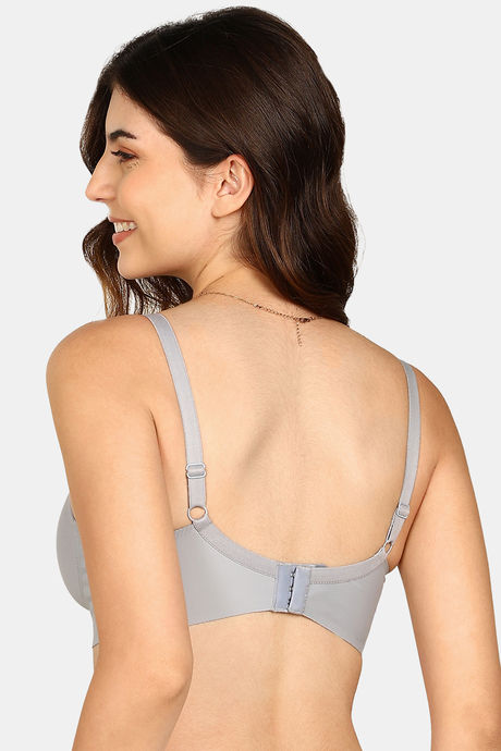 Komli Padded Non-Wired Full Coverage T-Shirt Bra - Grey — image 4