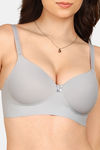 Komli Padded Non-Wired Full Coverage T-Shirt Bra - Grey — thumbnail 5