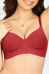 Komli Padded Non-Wired Full Coverage T-Shirt Bra - Maroon — thumbnail 5