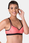 Komli High Impact Padded Sports Bra - Coral — thumbnail 4