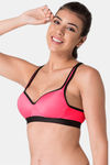 Komli High Impact Padded Sports Bra - Dark Pink — thumbnail 3