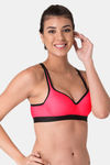 Komli High Impact Padded Sports Bra - Dark Pink — thumbnail 4