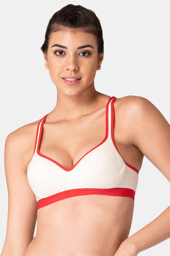 Komli High Impact Padded Sports Bra - Off White