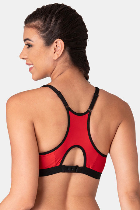 Komli High Impact Padded Sports Bra - Red — image 2