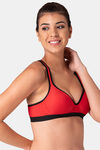 Komli High Impact Padded Sports Bra - Red — thumbnail 4