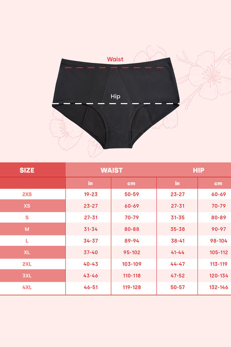 HealthFab Medium Rise Full Coverage Hipster Period Panty - Black — image 9