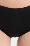 HealthFab Medium Rise Full Coverage Hipster Period Panty - Black — thumbnail 4