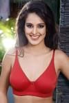 Zivame Wear Me Everyday Double Layered Wired Full Coverage Minimiser Bra-Red — thumbnail 1