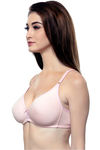 InnerSense Organic Cotton Double Layered Wirefree Cotton Lined Plunge Neck T-Shirt Bra - Baby Pink — thumbnail 3