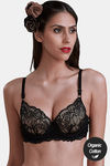 InnerSense Organic Cotton Padded Regular Wired Pretty Back Bra - Black — thumbnail 1