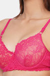 InnerSense Organic Cotton Antimicrobial Women's Padded Underwired Lace Bra - Pink — thumbnail 5