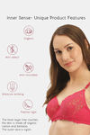 InnerSense Organic Cotton Antimicrobial Women's Padded Underwired Lace Bra - Pink — thumbnail 7