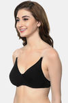 InnerSense Organic & Antimicrobial Double Layered Wirefree Backless Bra - Black — thumbnail 2