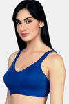 InnerSense Organic & Antimicrobial Double Layered Wirefree Super Support Bra - Royal Blue — thumbnail 2