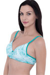 InnerSense Organic Cotton Regular Wired High Coverage Floral Print T-Shirt Bra - Green — thumbnail 2