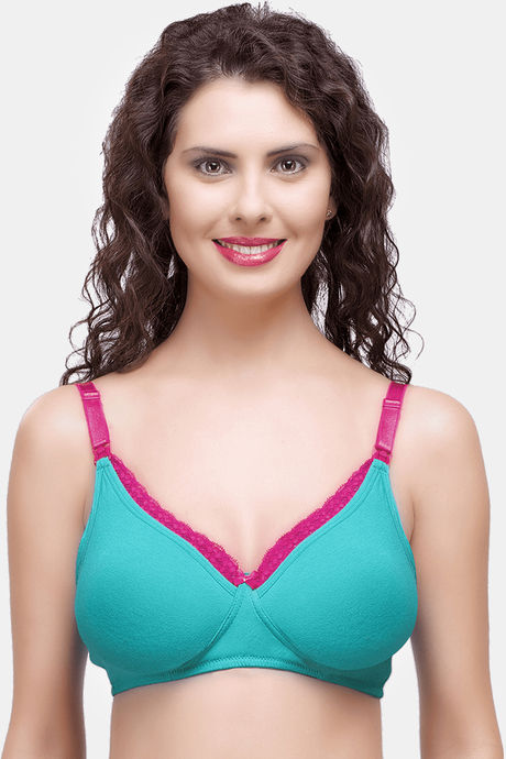 InnerSense Organic & Antimicrobial Double Layered Wirefree Nursing Bra - Peacock Green — image 2