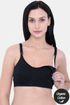 InnerSense Organic & Antimicrobial Double Layered Wirefree Nursing Bra - Black — thumbnail 1