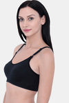InnerSense Organic & Antimicrobial Double Layered Wirefree Nursing Bra - Black — thumbnail 2