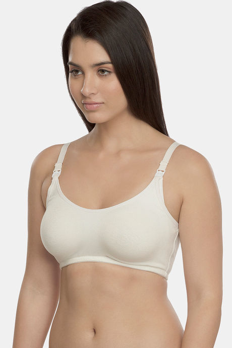 InnerSense Organic & Antimicrobial Double Layered Wirefree Nursing Bra - White — image 2