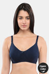 InnerSense Organic & Antimicrobial Double Layered Wirefree Nursing Bra - Navy Blue — thumbnail 1