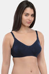 InnerSense Organic & Antimicrobial Double Layered Wirefree Nursing Bra - Navy Blue — thumbnail 3