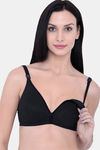 InnerSense Organic & Antimicrobial Double Layered Wirefree Nursing Bra - Black — thumbnail 2