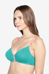InnerSense Organic & Antimicrobial Double Layered Wirefree Nursing Bra - Peacock Green — thumbnail 3