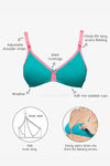InnerSense Organic & Antimicrobial Double Layered Wirefree Nursing Bra - Peacock Green — thumbnail 5