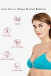 InnerSense Organic & Antimicrobial Double Layered Wirefree Nursing Bra - Peacock Green — thumbnail 6