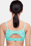InnerSense Organic & Antimicrobial Double Layered Wirefree Nursing Bra - Aqua Print — thumbnail 3