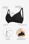 InnerSense Organic & Antimicrobial Padded Wirefree Nursing Bra - Black — thumbnail 4
