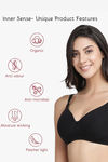 InnerSense Organic & Antimicrobial Padded Wirefree Nursing Bra - Black — thumbnail 5