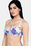 InnerSense Organic & Antimicrobial Lightly Padded Wired Cage Bra - Purple Floral — thumbnail 3